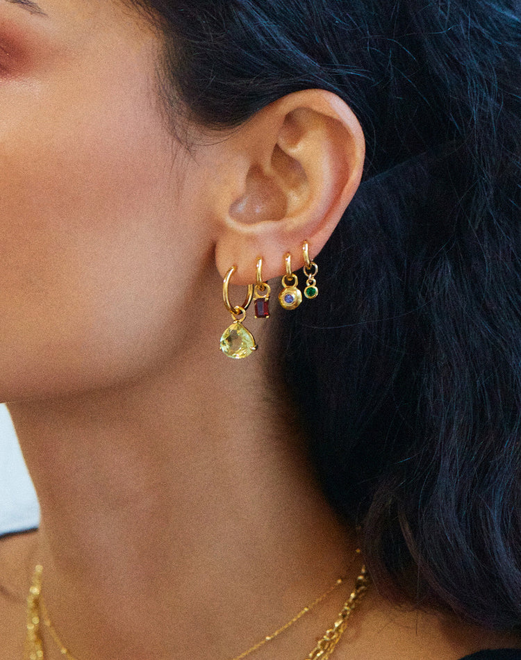 Citrine Earring Charm in Gold